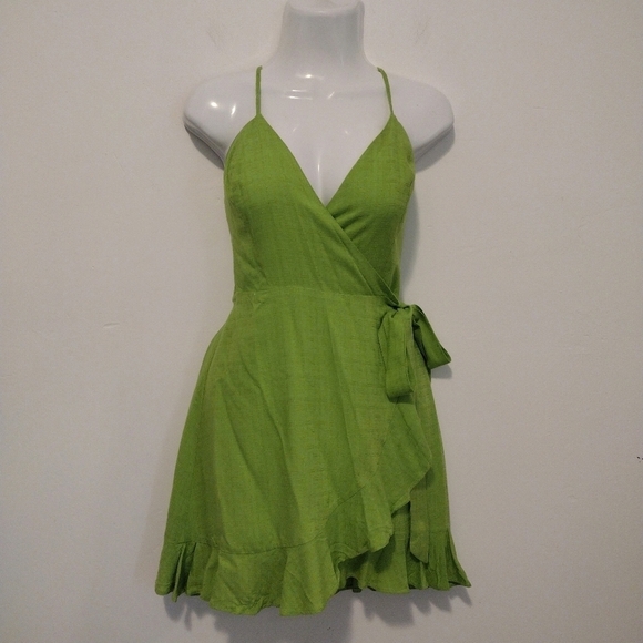 Lulu's - Sunny Day Style Ruffled Mini Wrap Dress - Picture 3 of 16